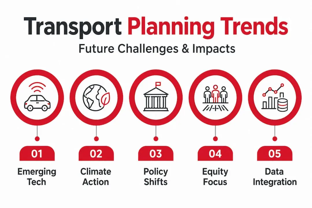 Infographic listing future transport planning trends