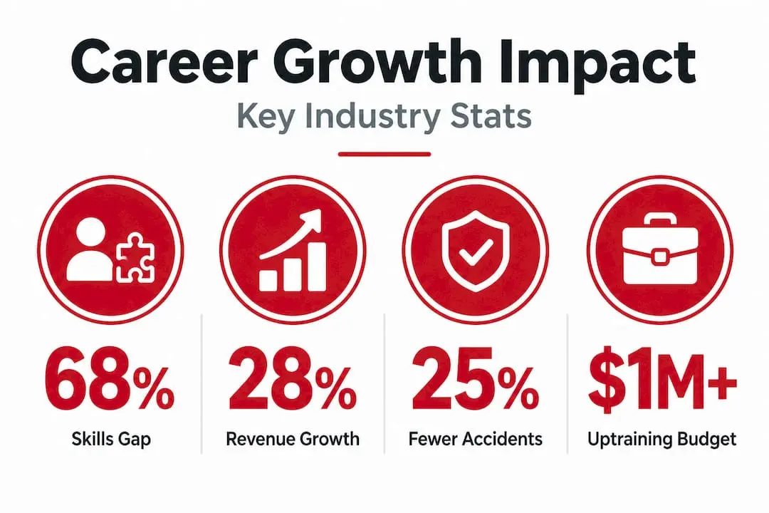 Infographic highlighting transport career development statistics
