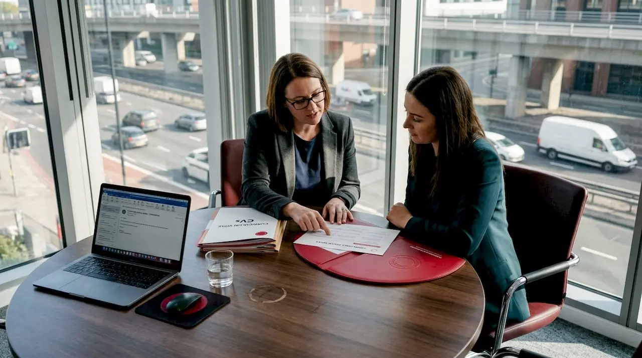 Hiring manager reviewing candidate CVs