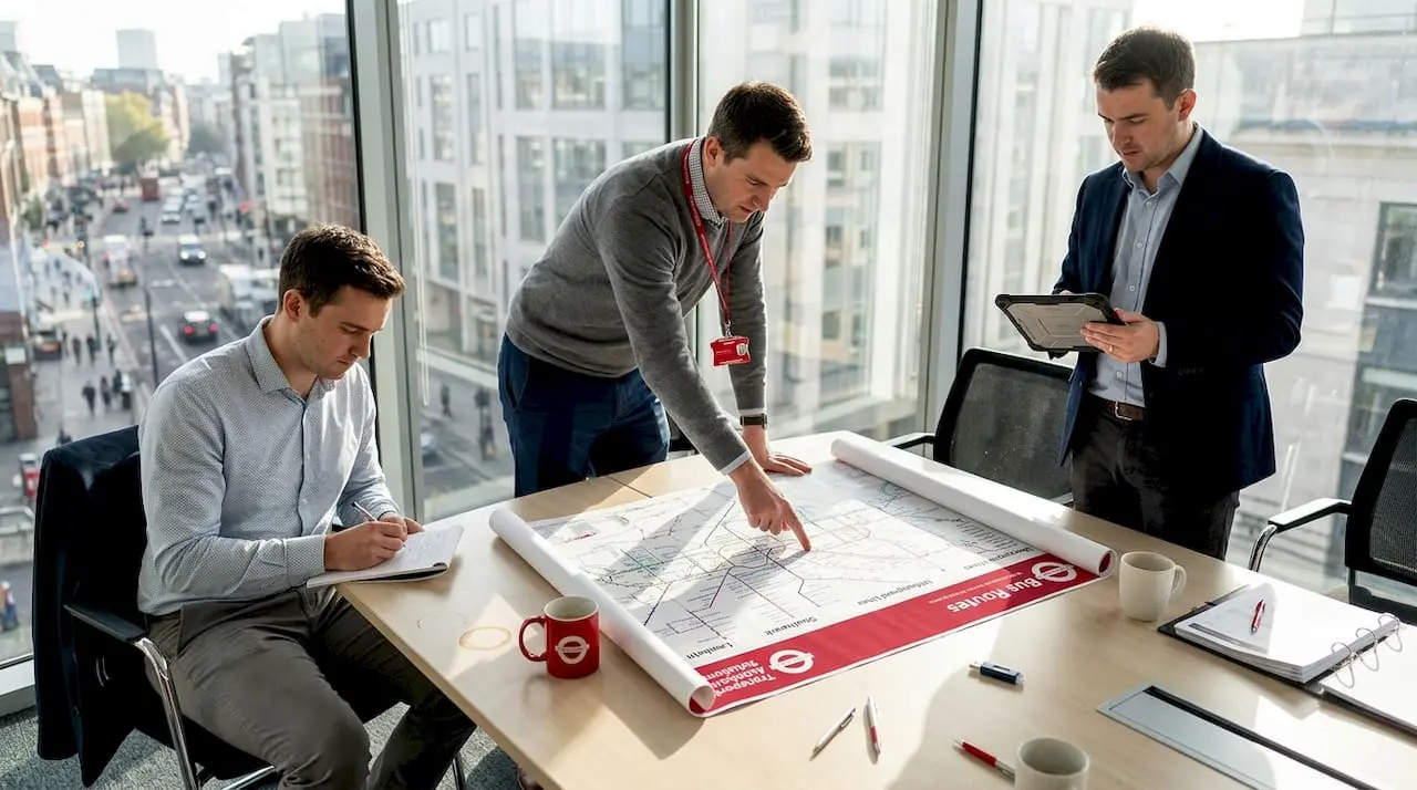 Engineers consulting transit technology plans