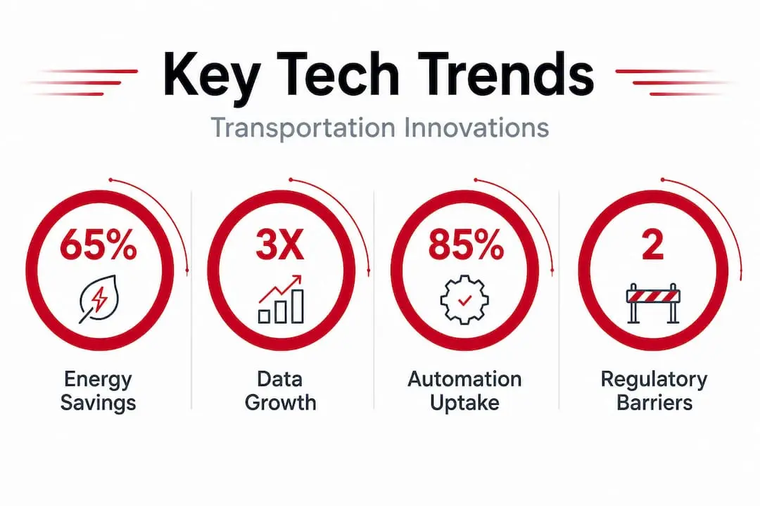 Infographic on transport tech trends and stats