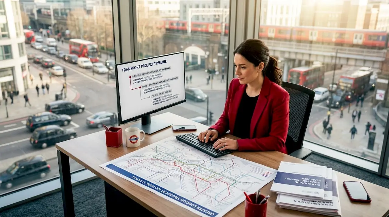Transportation planner at work city office