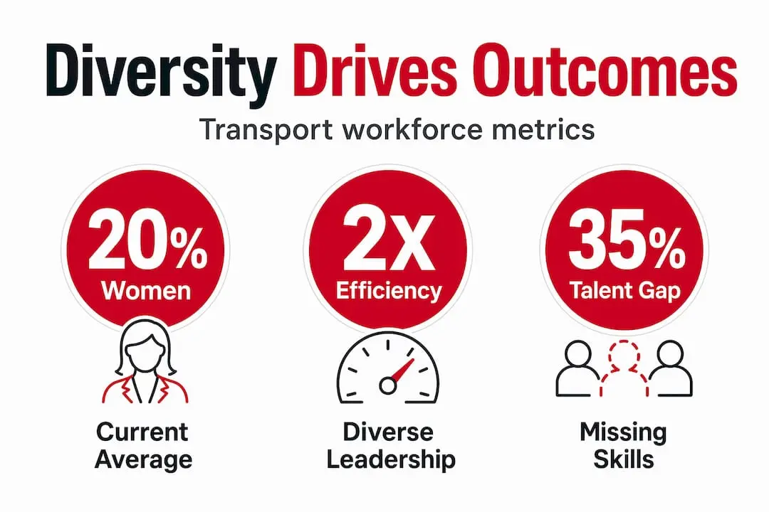 Infographic with key transport diversity stats