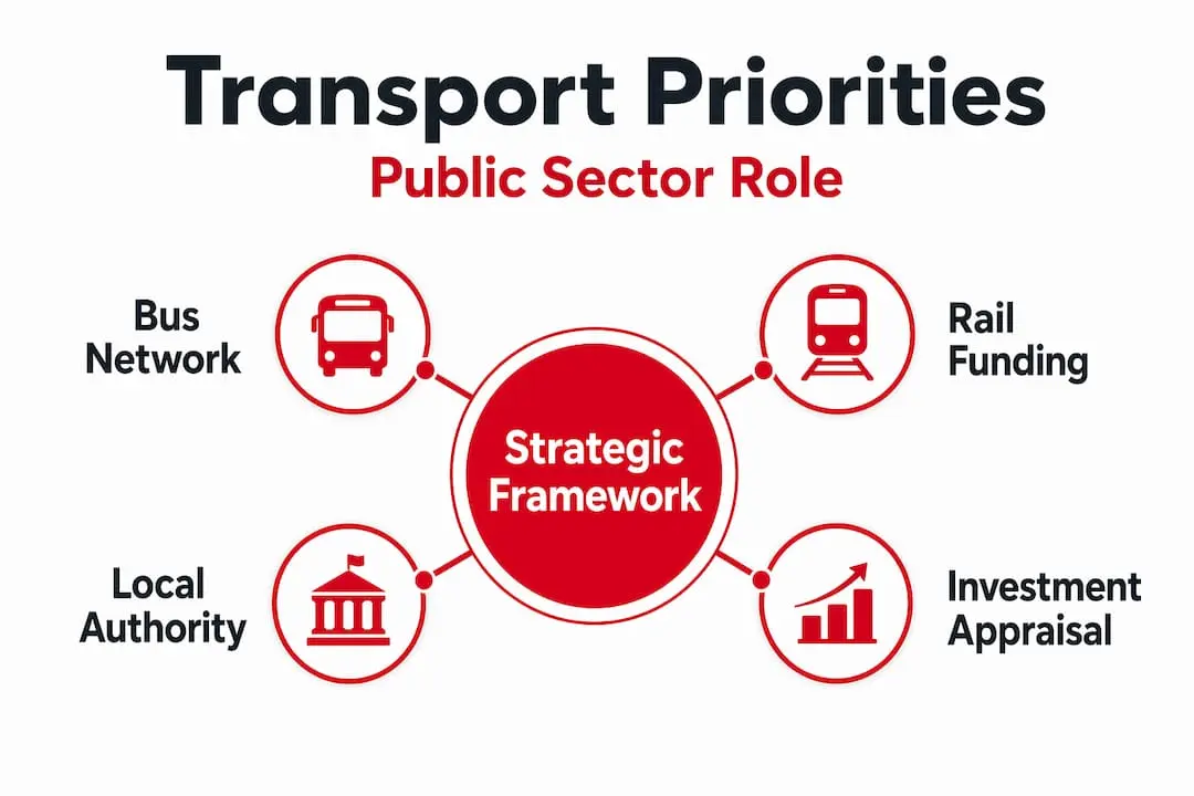 Hierarchy infographic of public sector transport roles