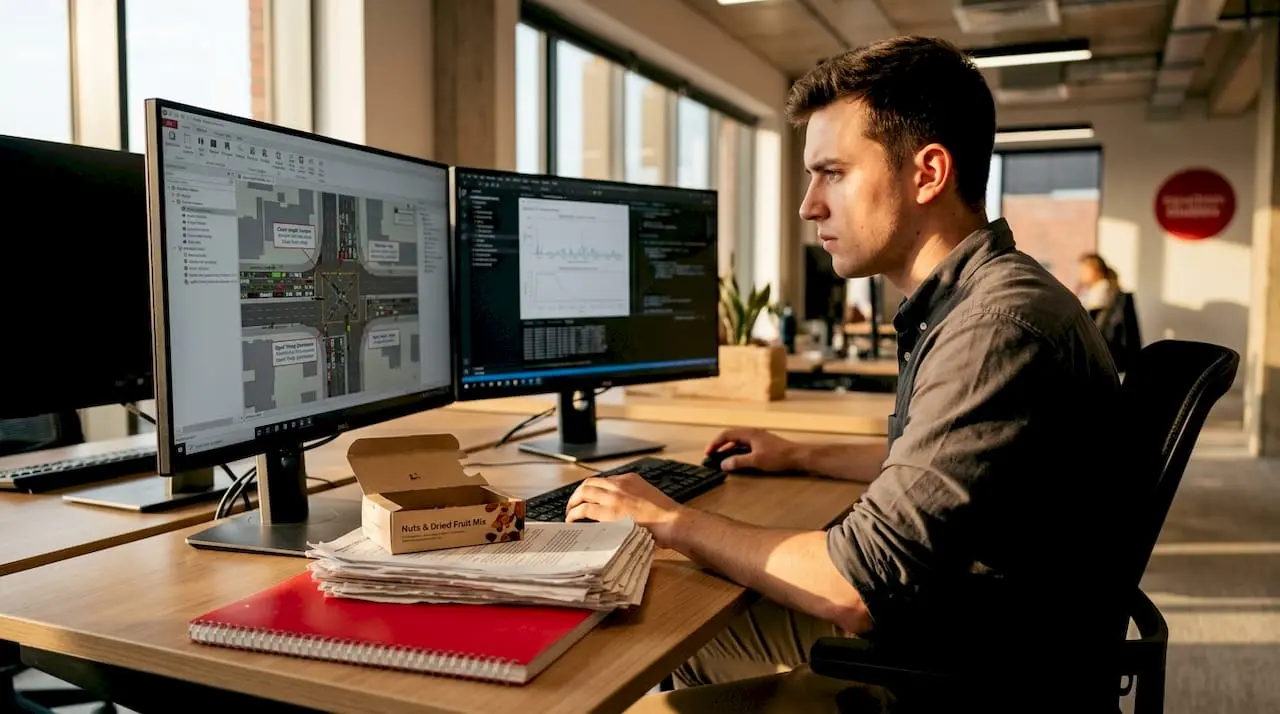 Engineer studies traffic modelling software