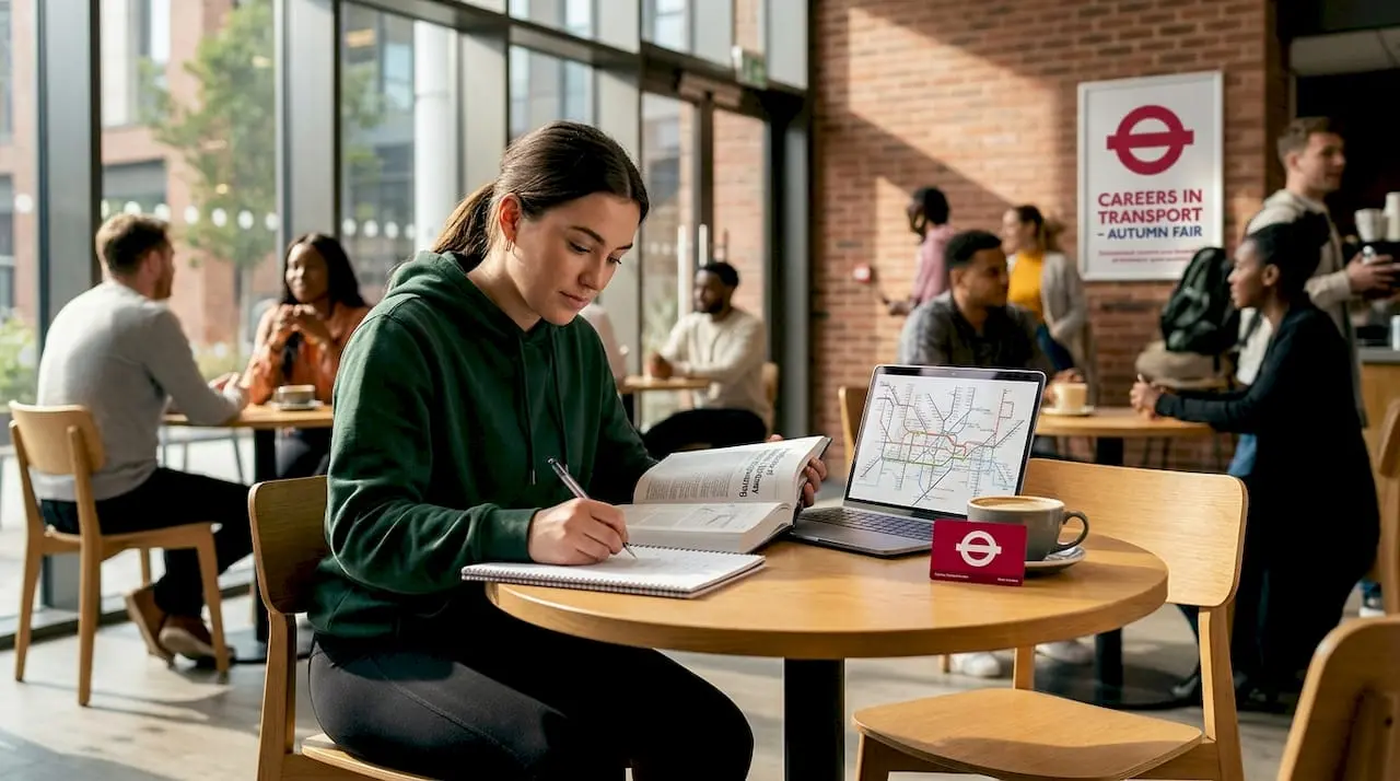 Student studying transport engineering in campus room