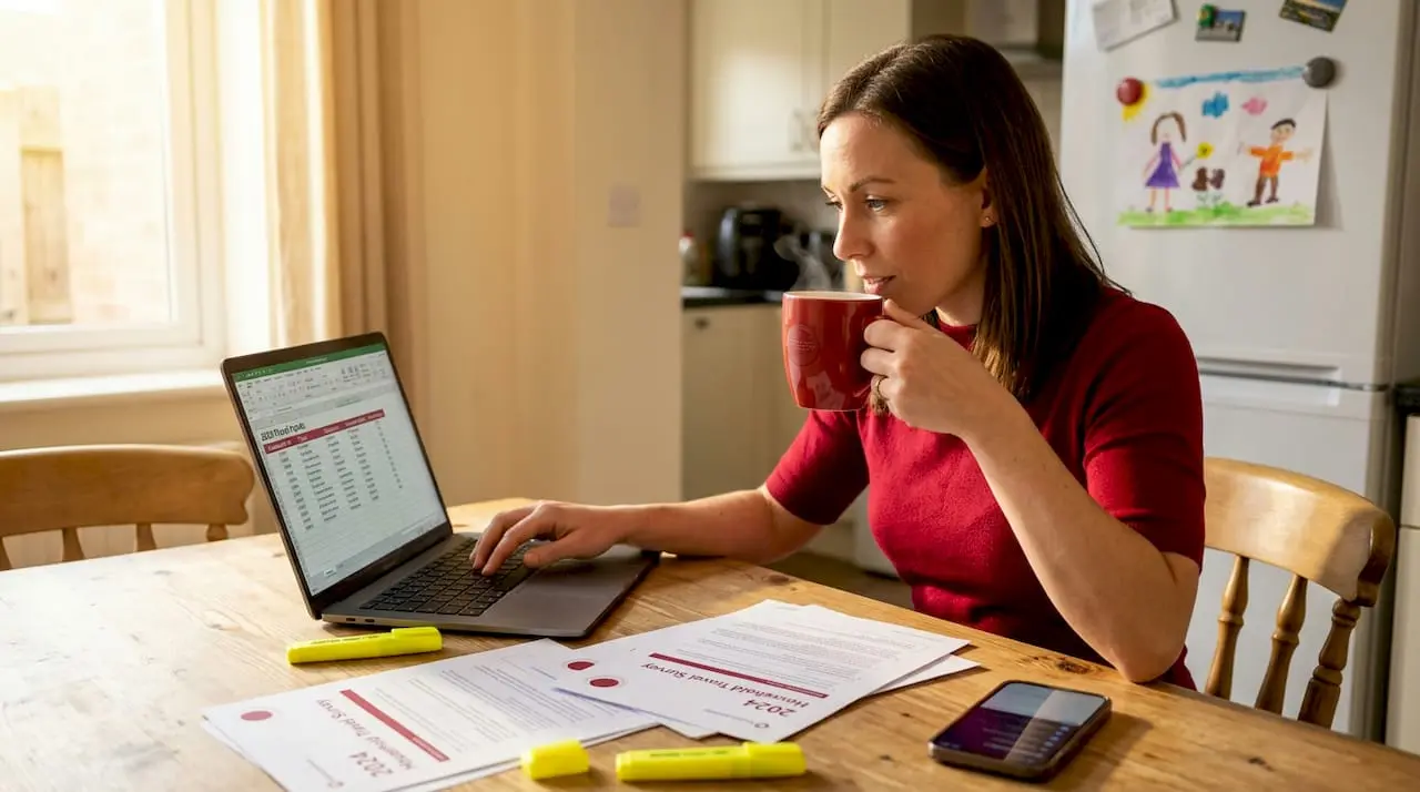 Analyst entering household travel survey data