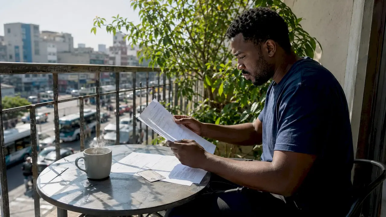 Driver reviewing transport job application documents