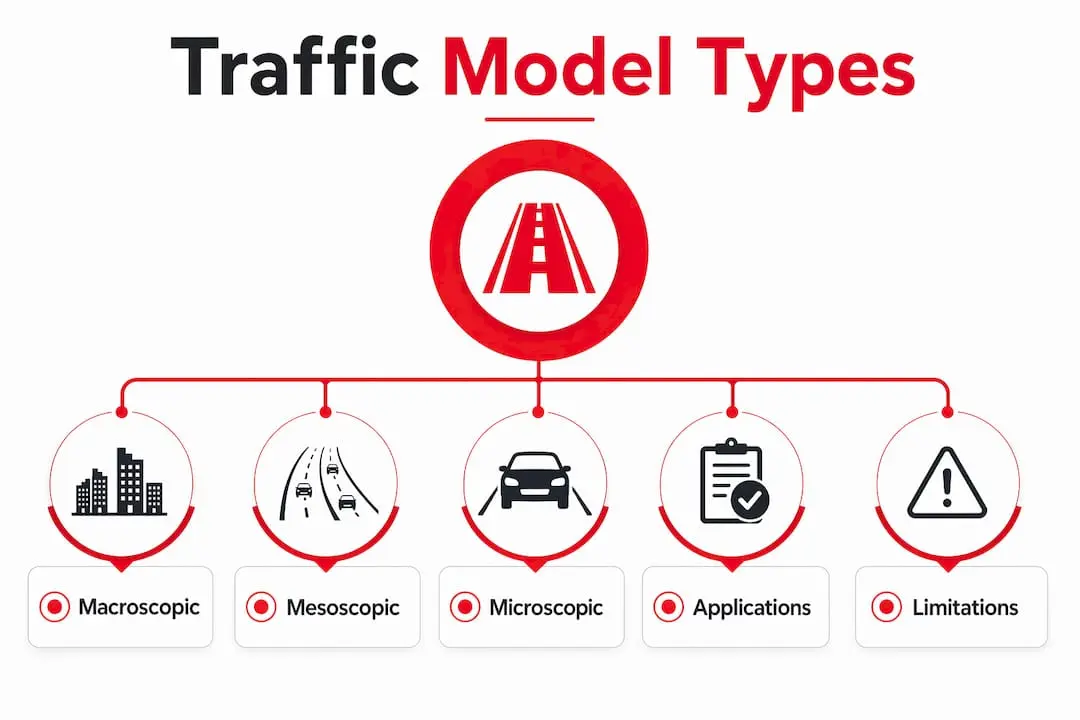 Infographic illustrating hierarchy of traffic model types