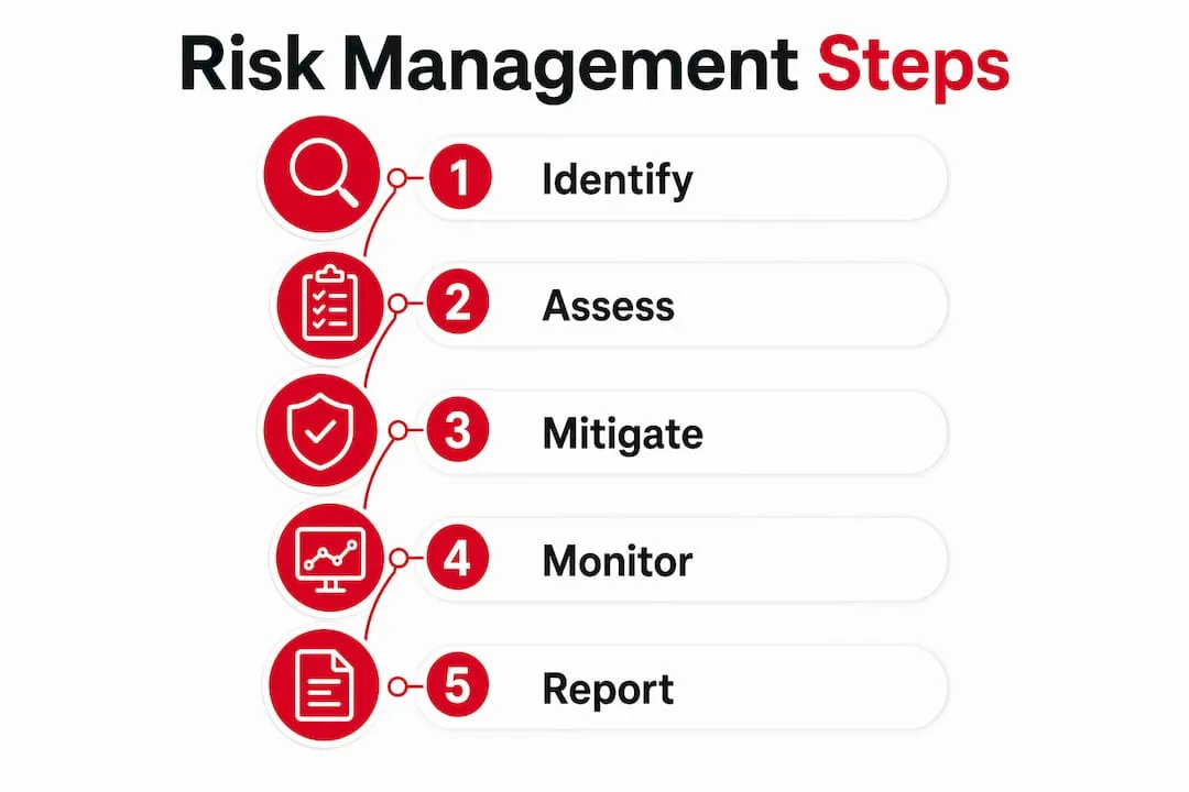 Infographic showing transport risk management process steps