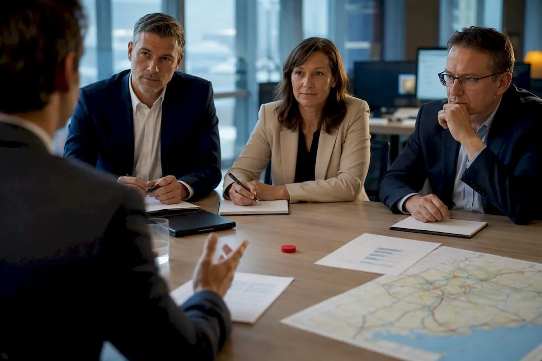 Hiring panel assessing transport PMO candidate