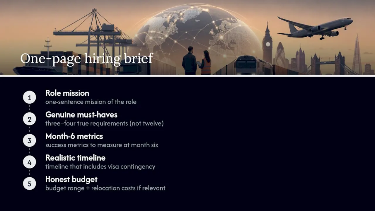 Five components of an international hiring brief