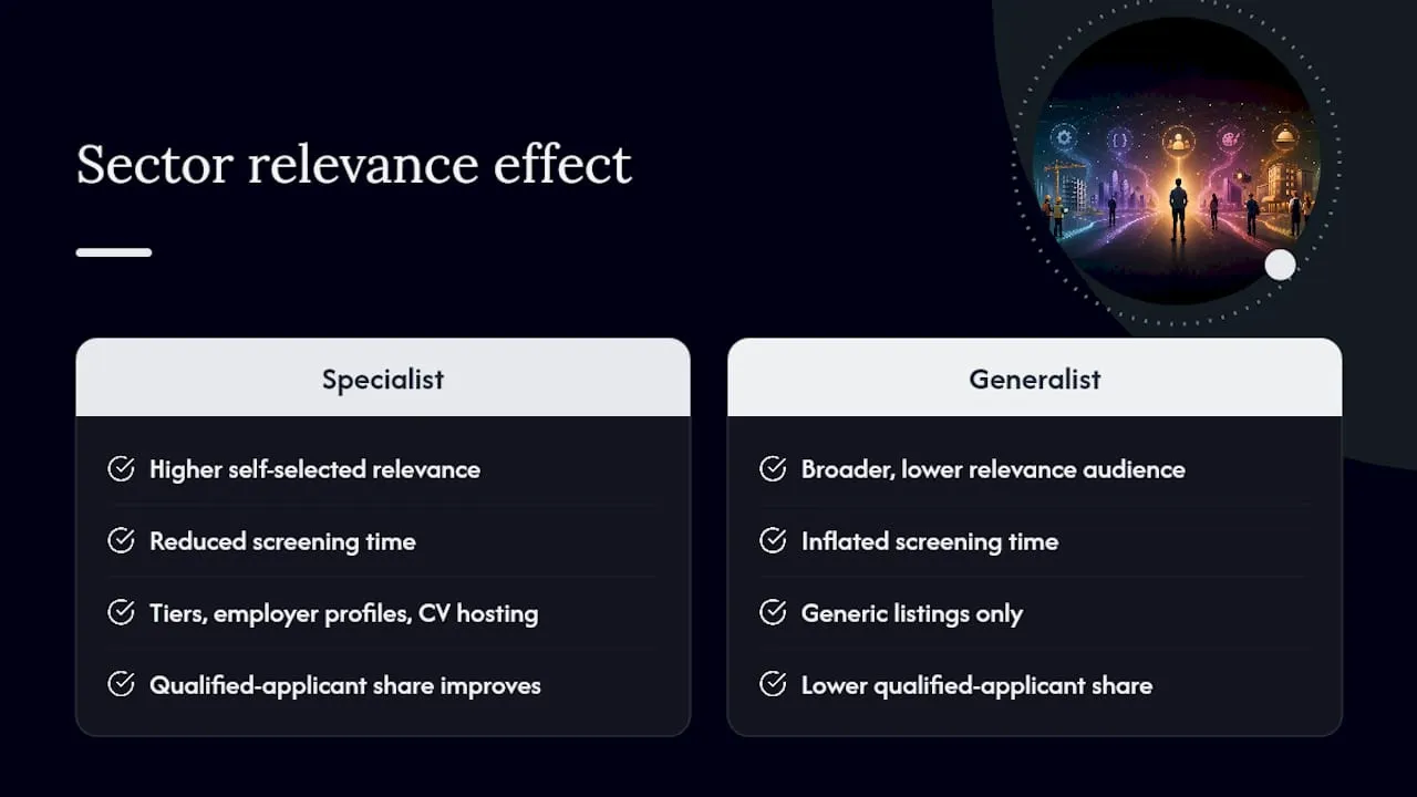Why does sector relevance lower your true cost for transport hires? — overview diagram