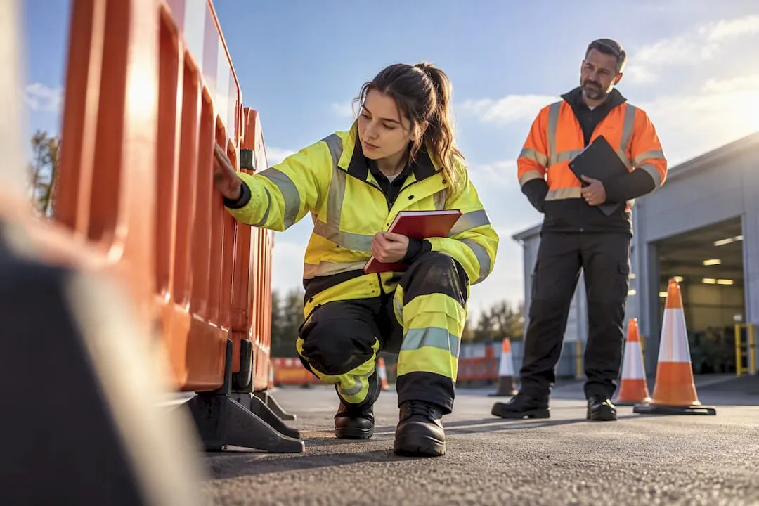 Apprentice inspecting council traffic management equipment
